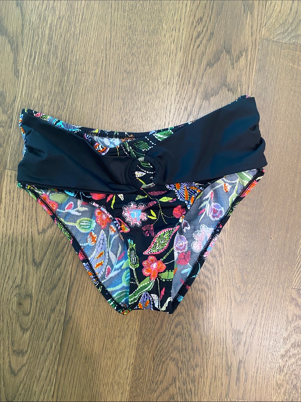 VENUS Black Floral Bikini Bottoms